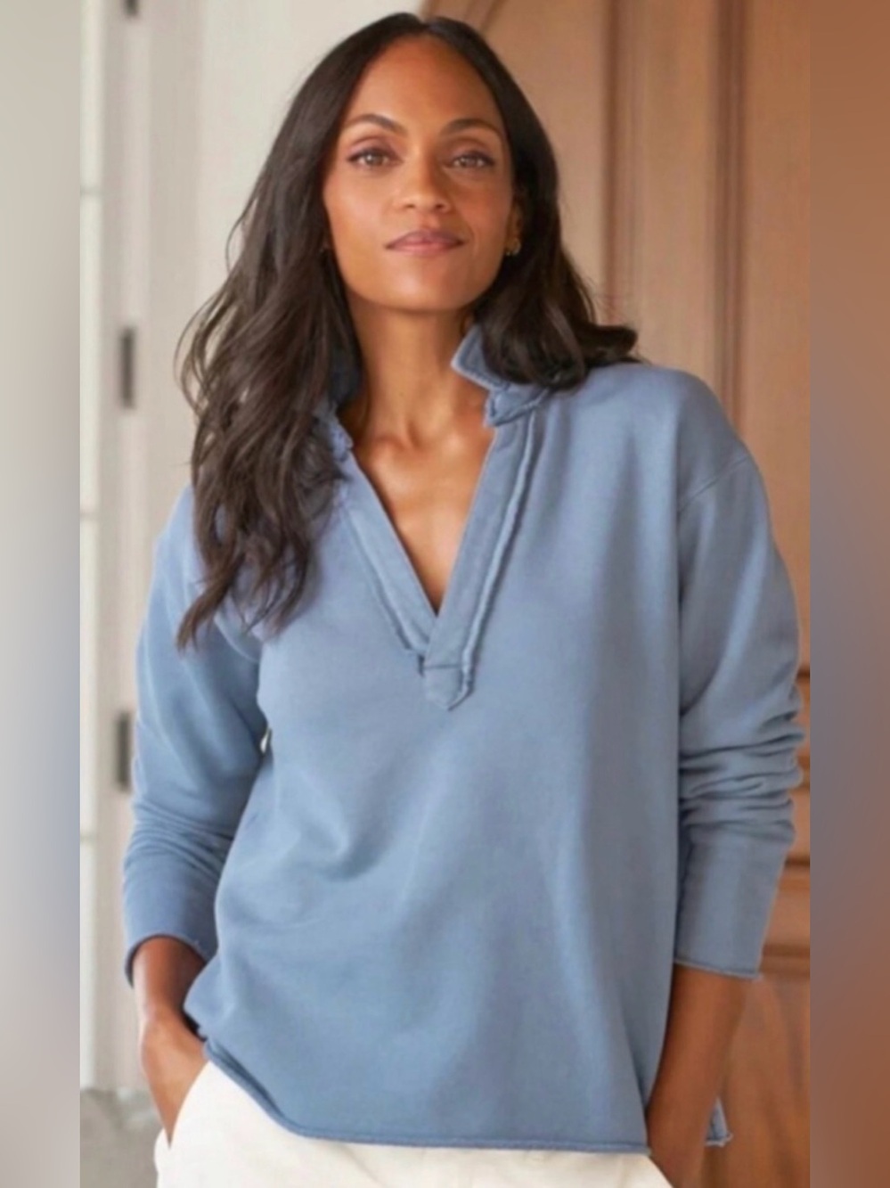 Frank & Eileen Patrick Popover Henley Triple Terry Size M